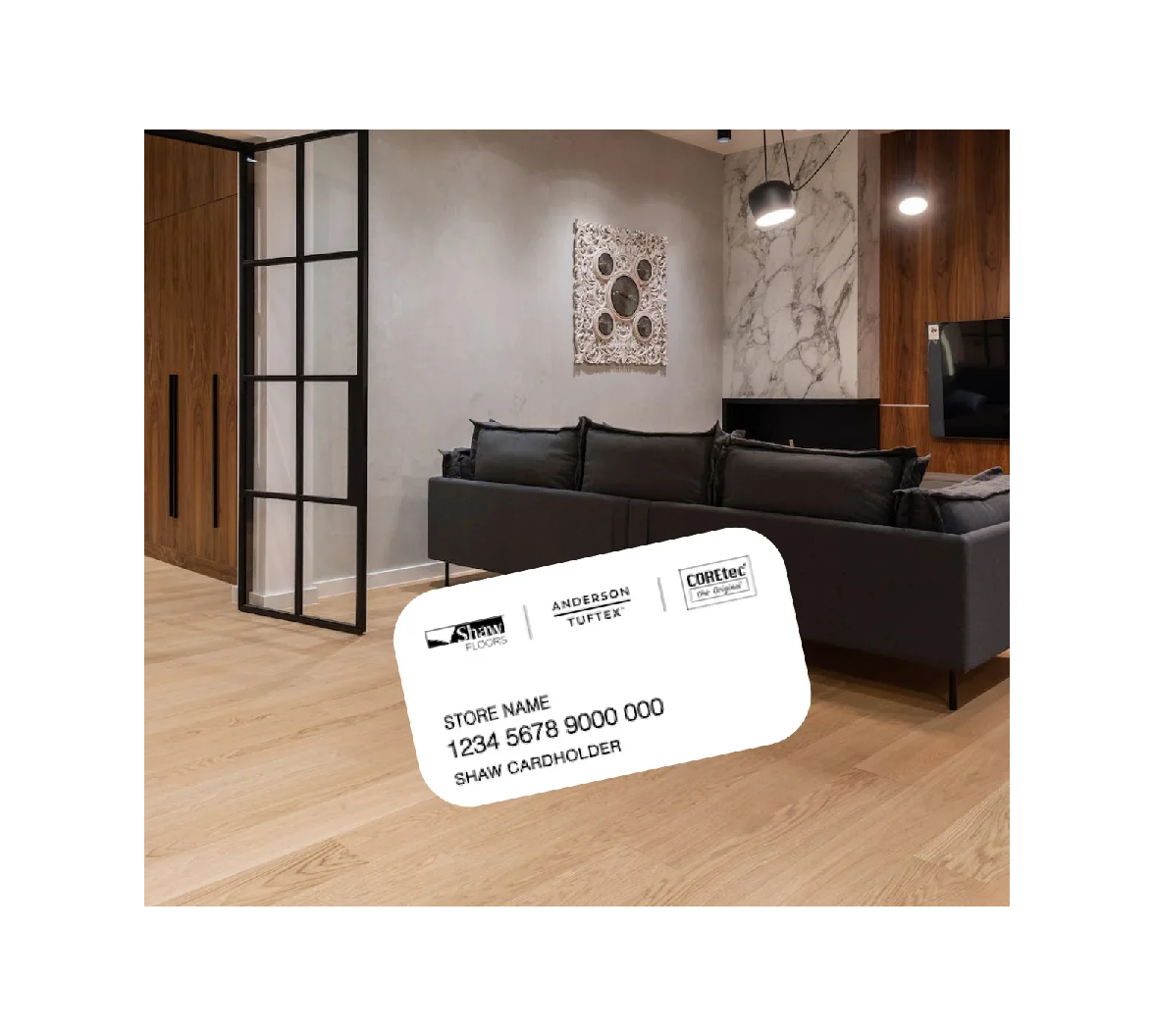 Shaw credit card available at Assured Flooring Inc in Toronto, ON